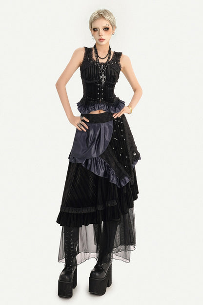 Black Lace Ruffle Camisole