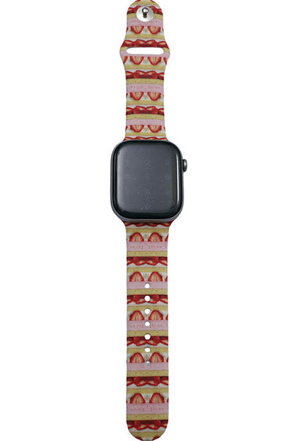 Rose Cake Print Silicone Watch