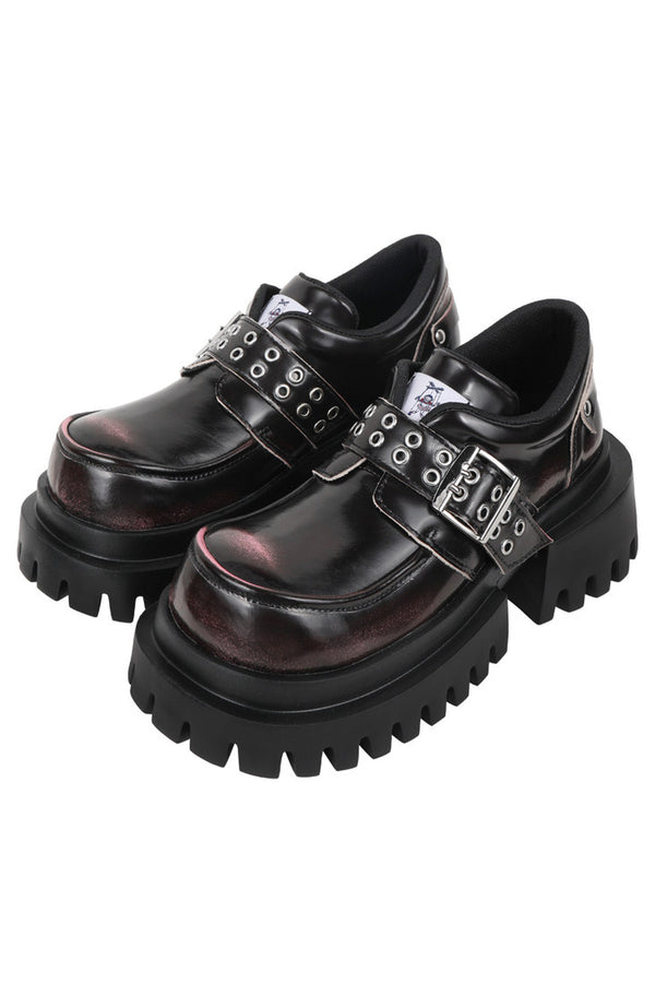Thick-Soled Leather Derby Shoes