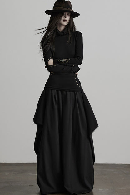 Oversized Multi-Panel Three-Dimensional Tailoring Wide-Leg Pants