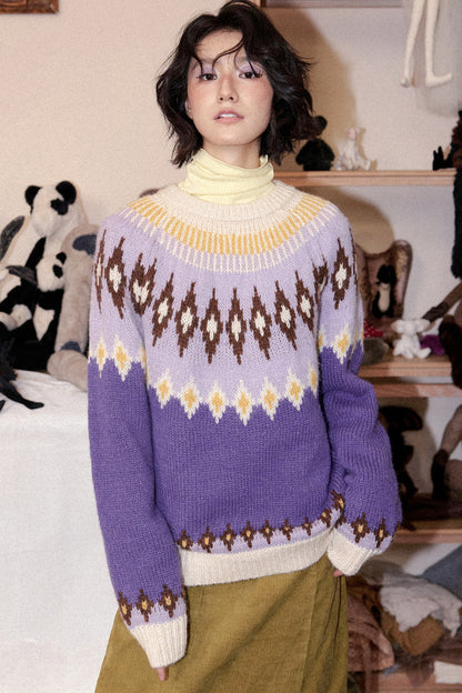 Coarse Knit Fair Isle Sweater