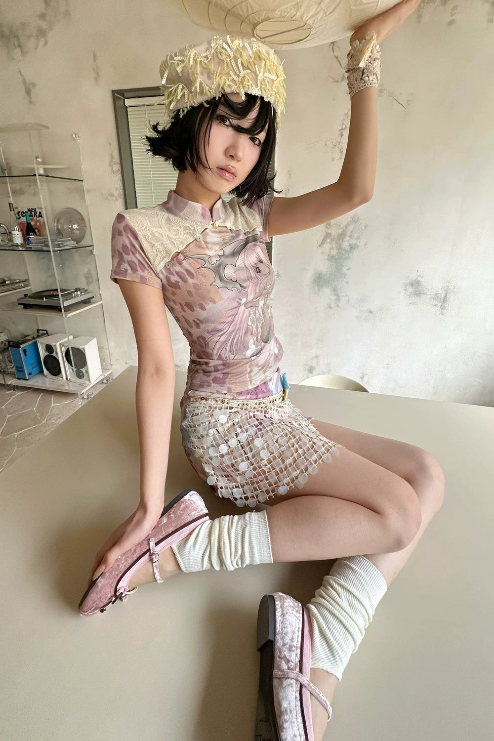 Lace Patchwork Cheongsam Top