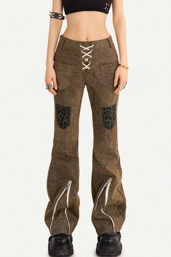 Punk High Waist Zipper Pants
