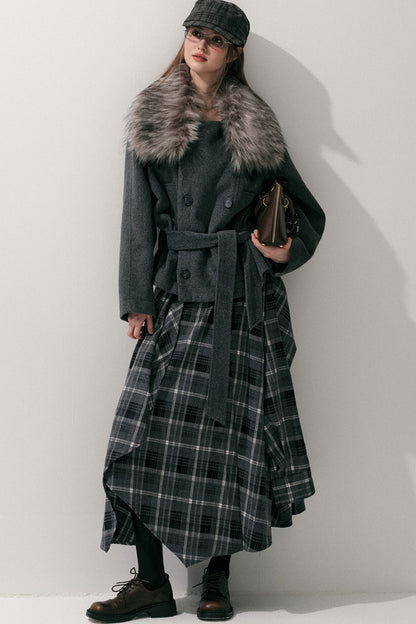 Fur Collar Wool Coat