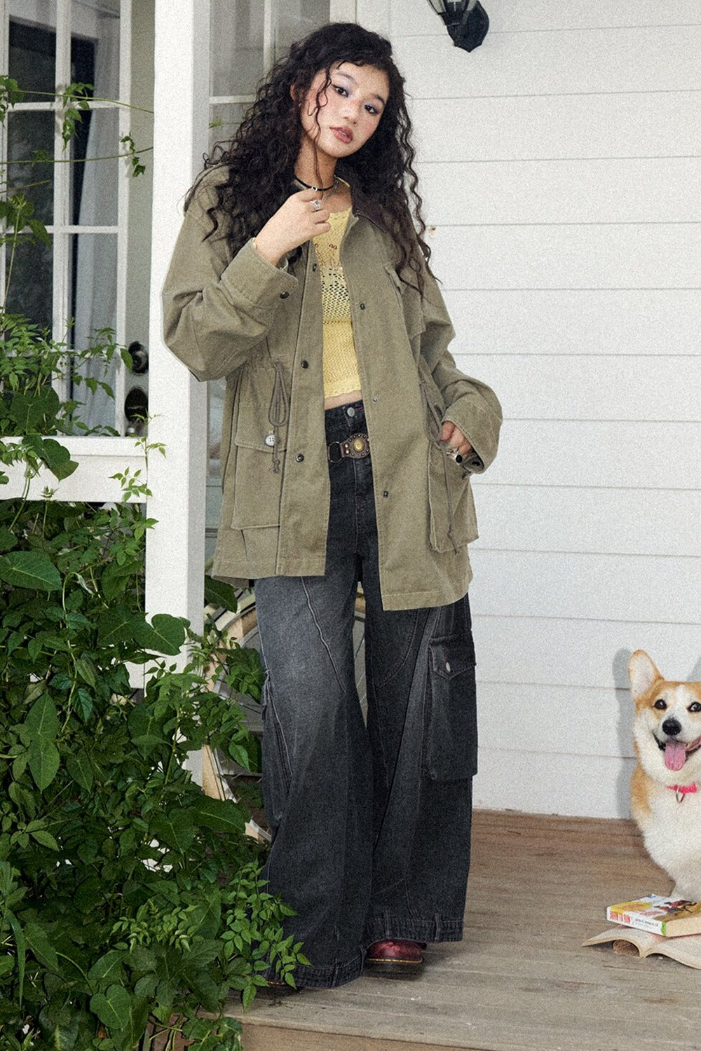 Vintage Wide-Leg Cargo Jeans