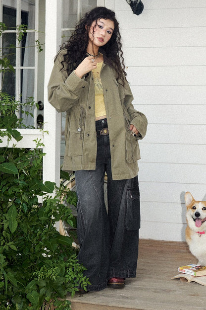 Vintage Wide-Leg Cargo Jeans