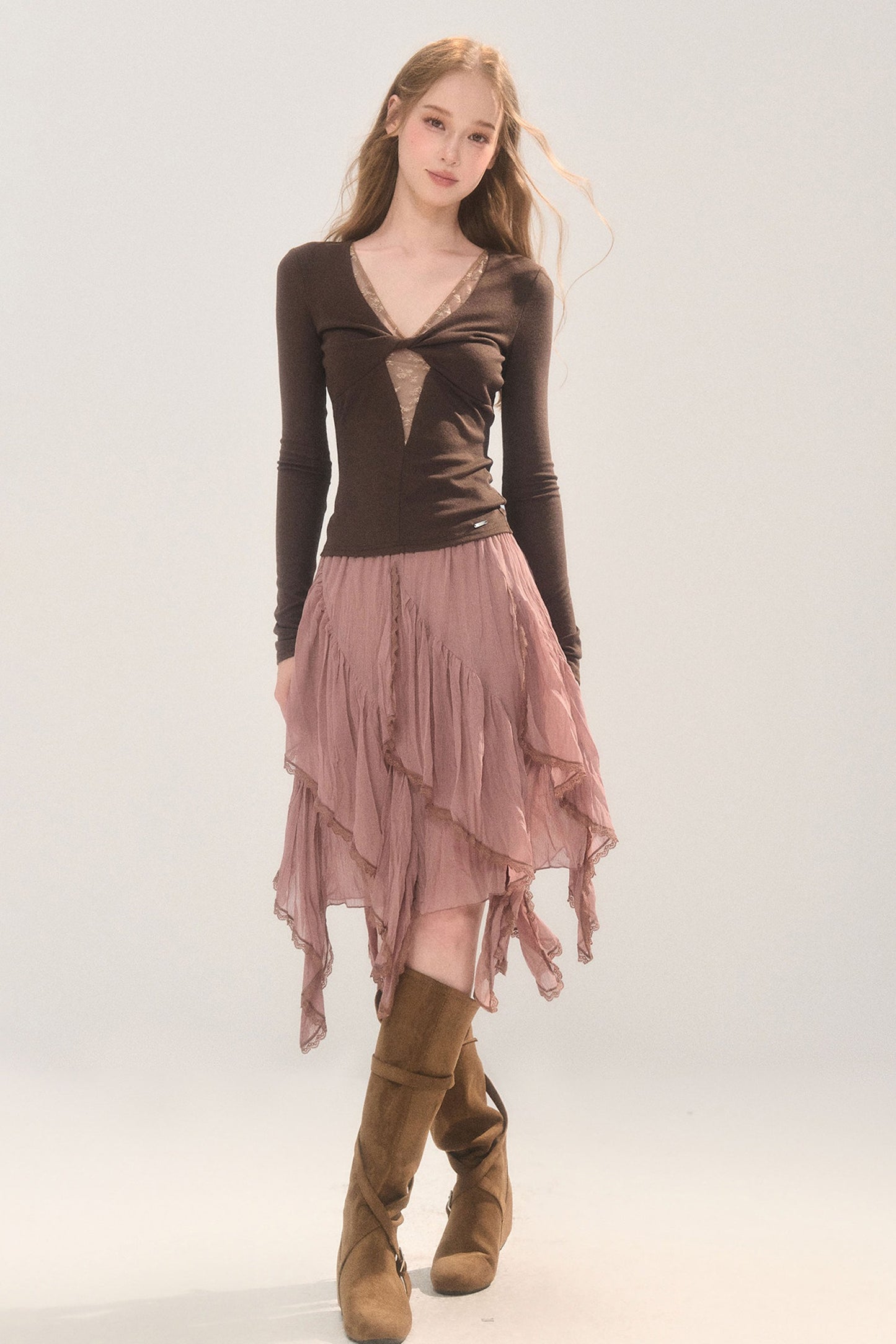 Ruffle Hem Autumn Skirt