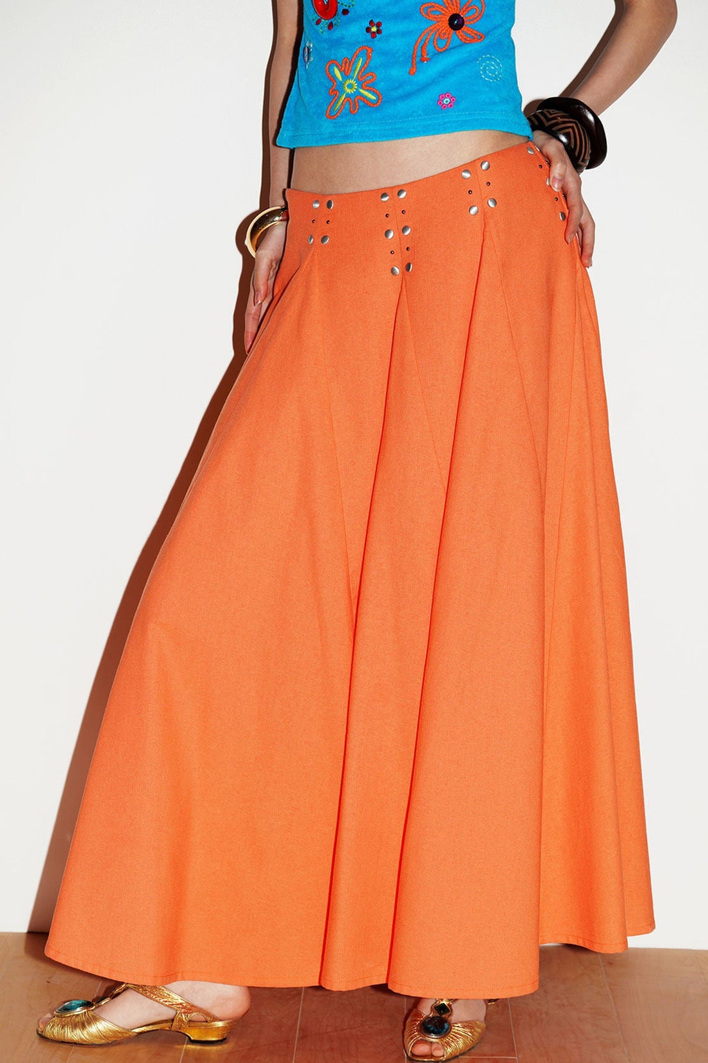 Rhinestone A-Line Skirt