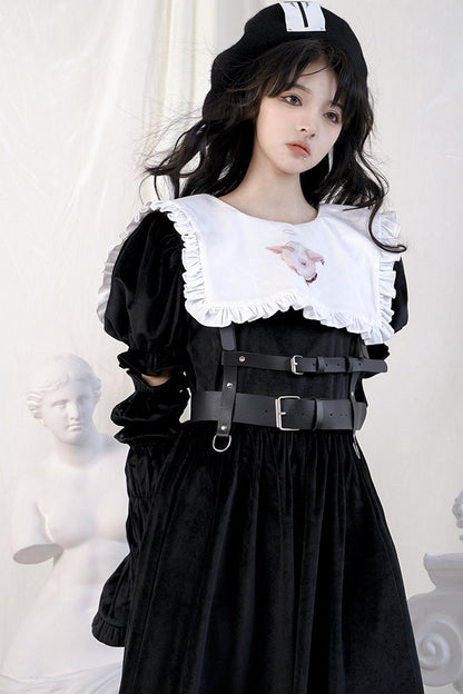 십자가 장미 울 베레모
