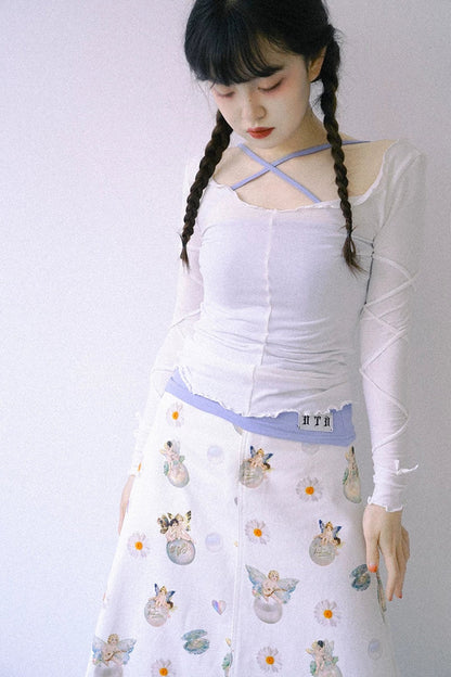 Butterfly Cross Strap Knit Camisole