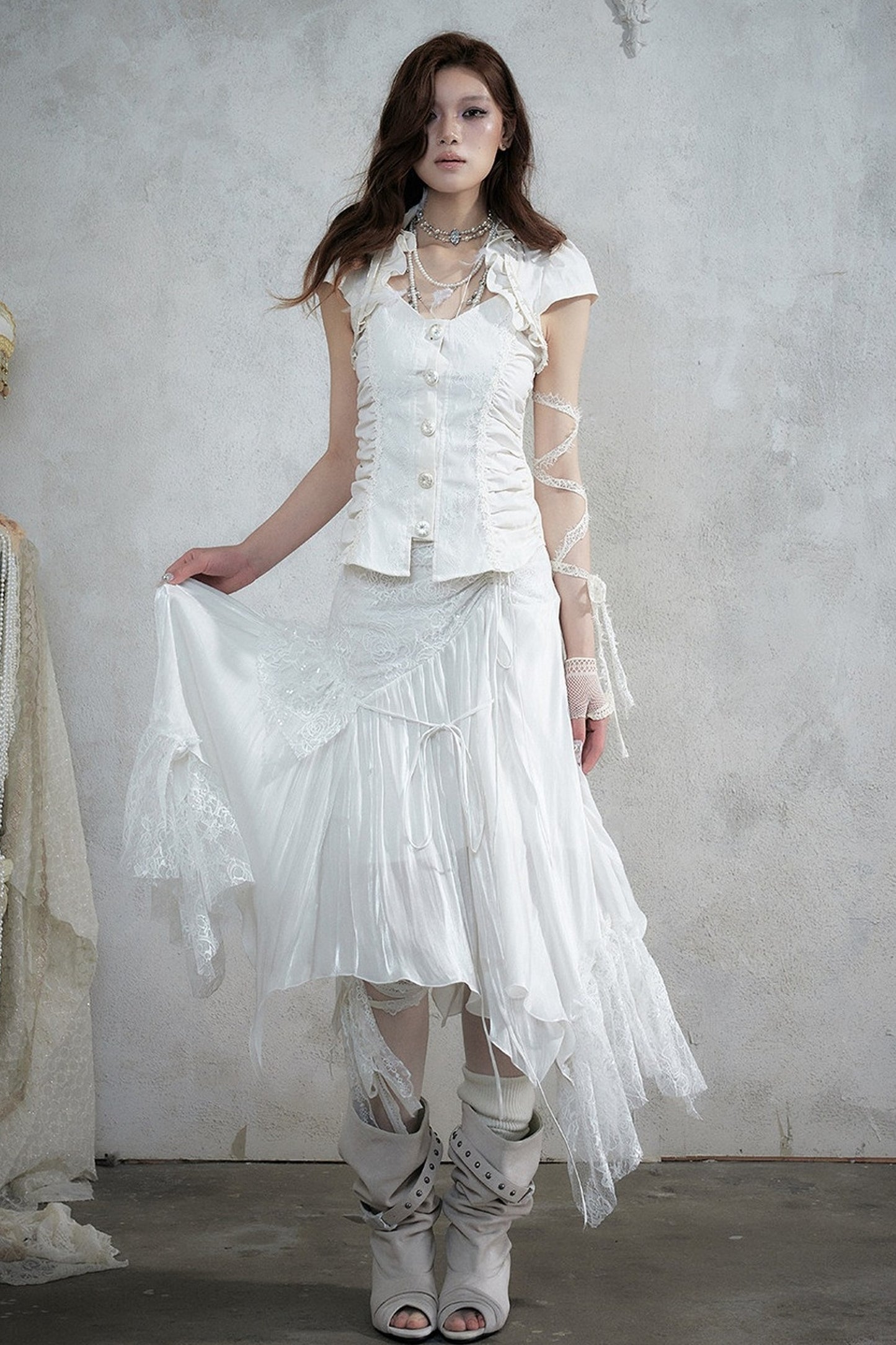 Romantic Lace Chiffon Skirt