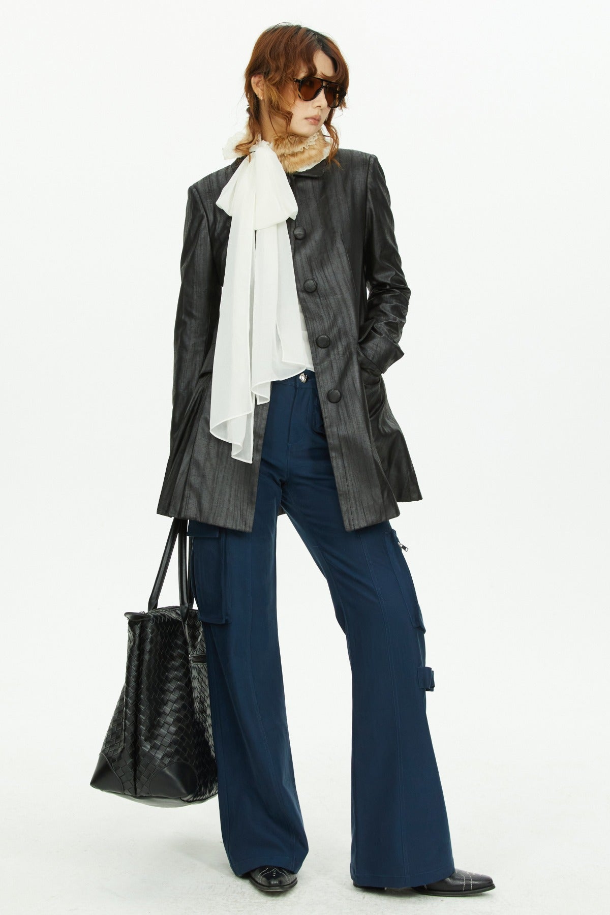 Fur Collar Ribbon Scarf