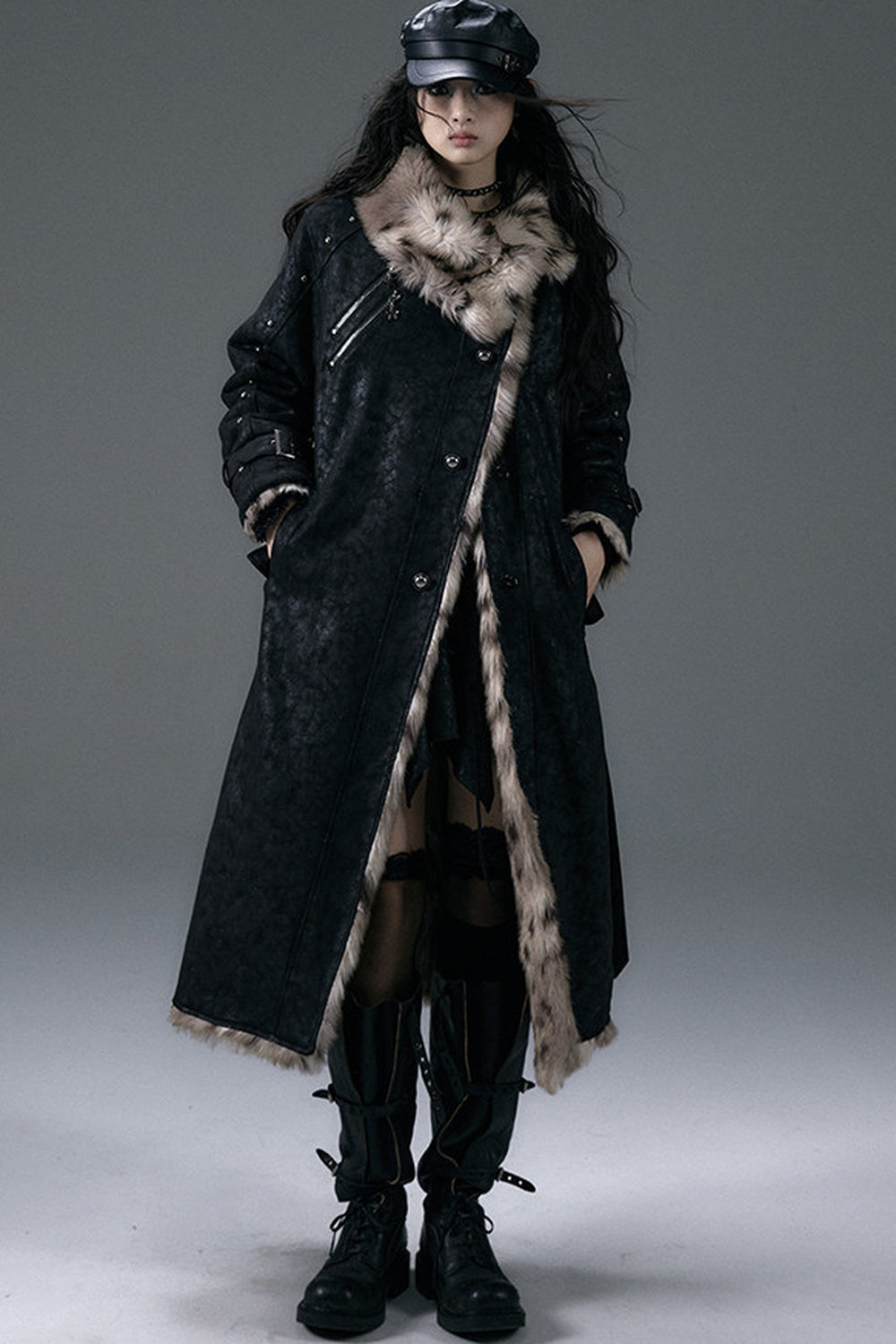 Reversible Suede Leopard Fur Coat