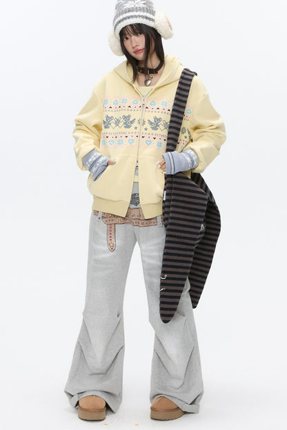Yellow Bear Fair Isle Hoodie