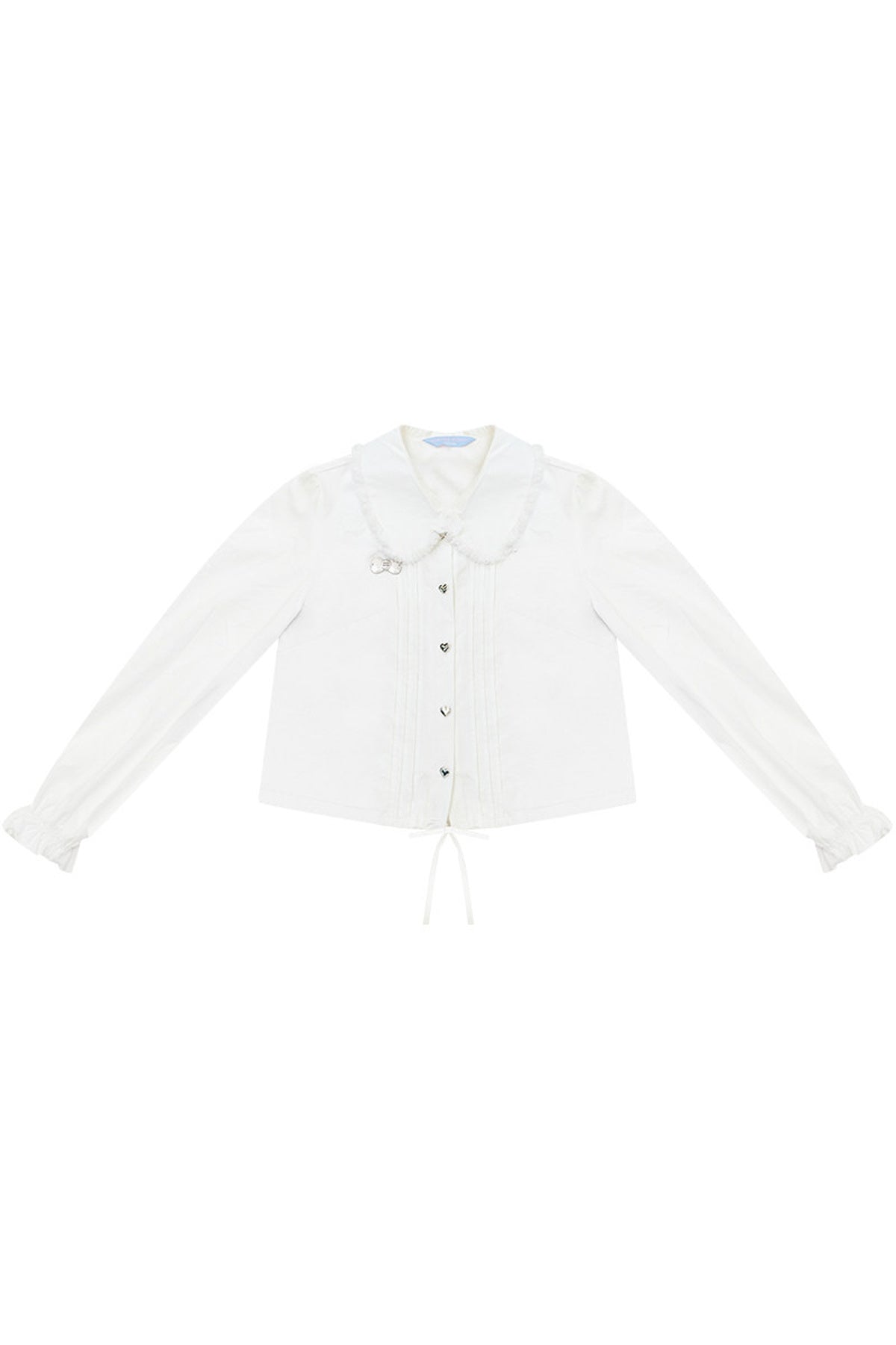 Tassel Doll Collar Puff Sleeve Shirt