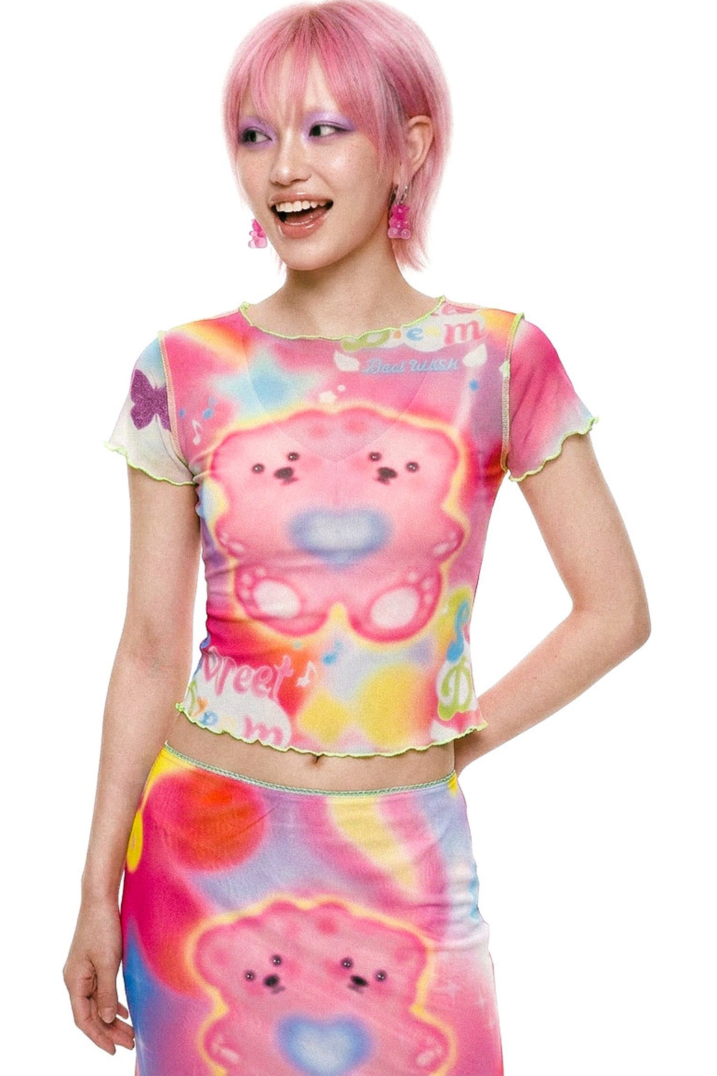 Dopamine Rainbow Mesh Dress
