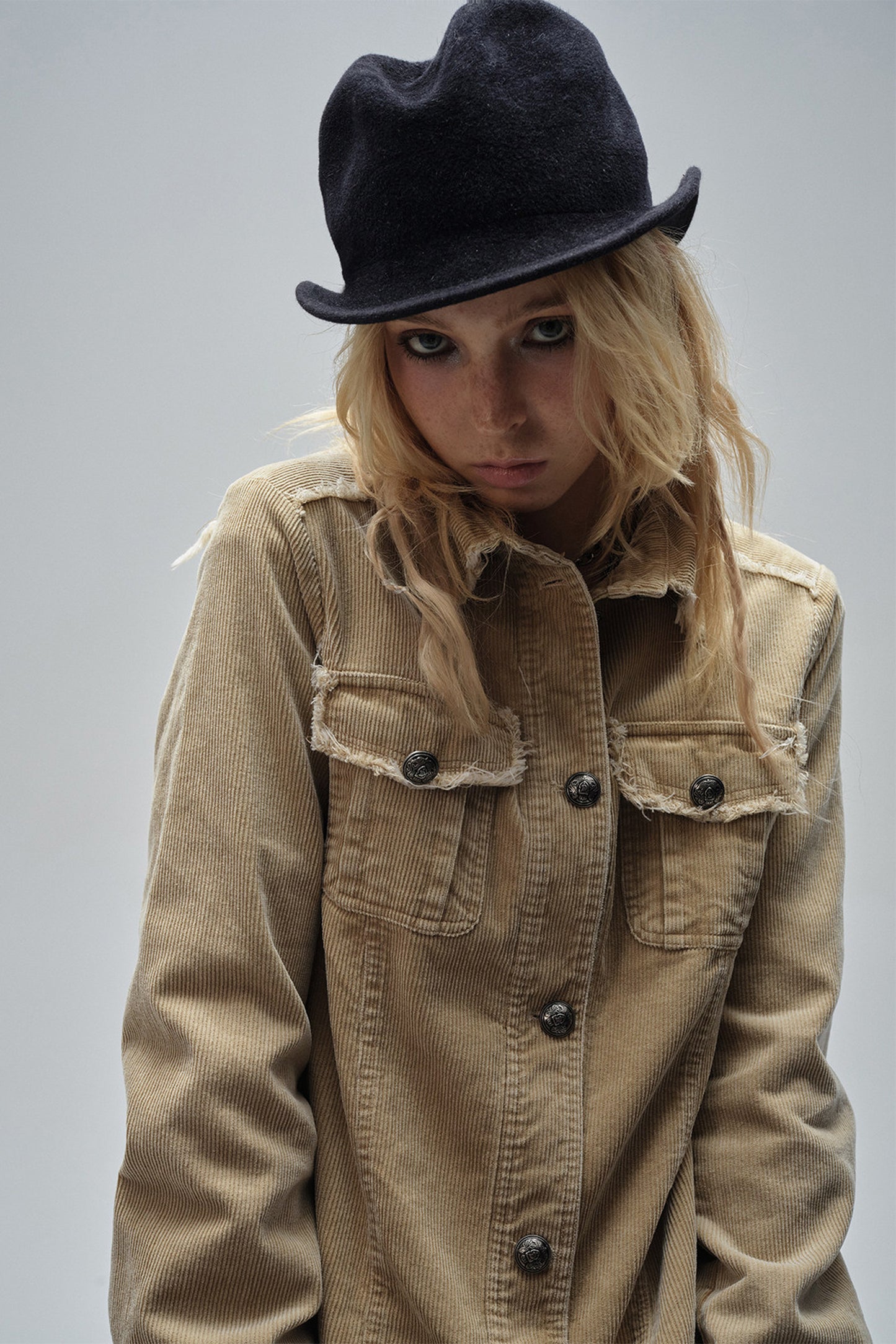 Distressed Corduroy Retro Jacket