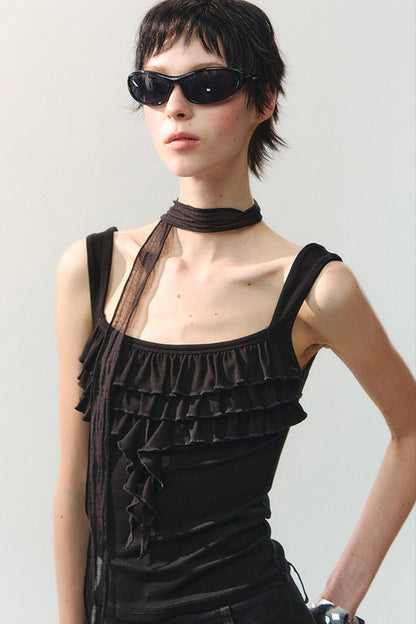 Square Neck Ruffle Camisole