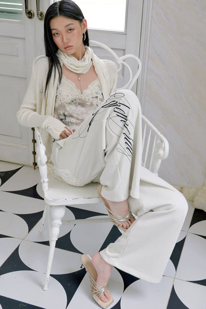 Satin Waistband Low-Waist Sweatpants
