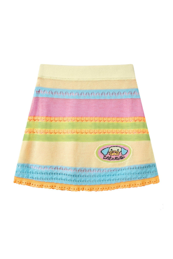 Hollow Out Puppy Knit Set