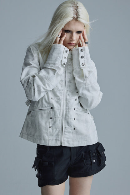 Textured Metal Buckle Jacket