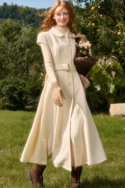 Retro-Wollkleid mit Bubikragen