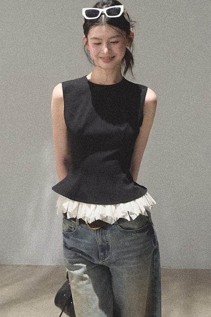 Vintage Hand-Painted Wide Leg Jeans Set