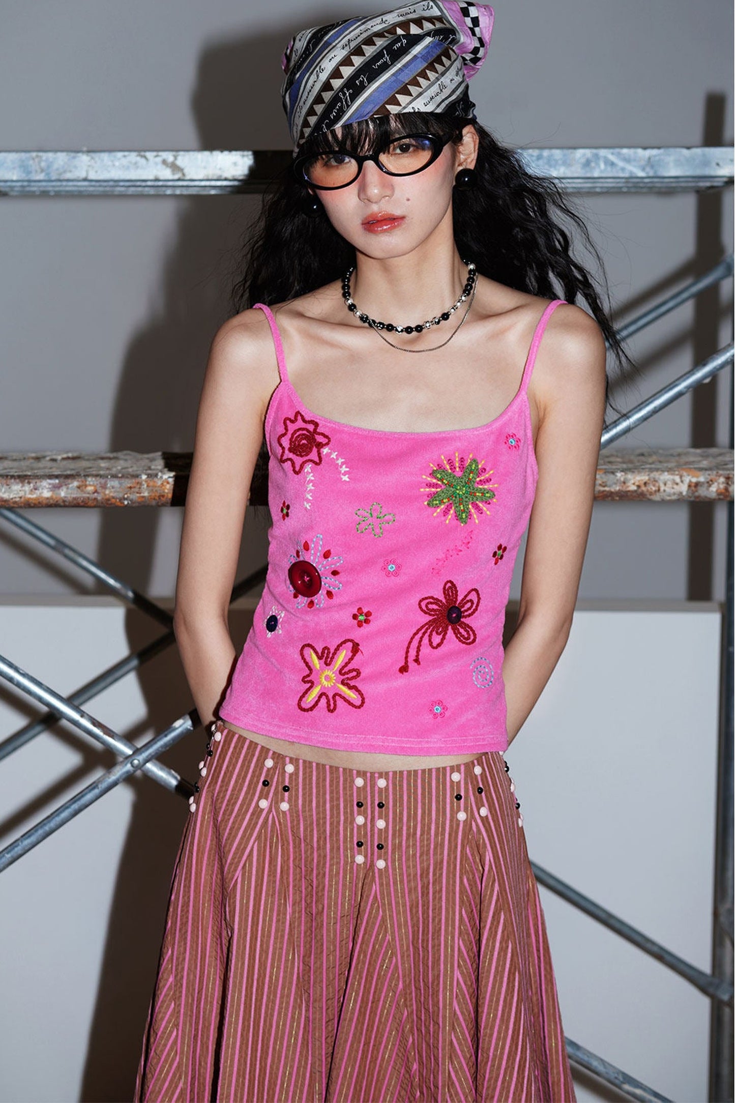 Colorful Rope Embroidery Camisole