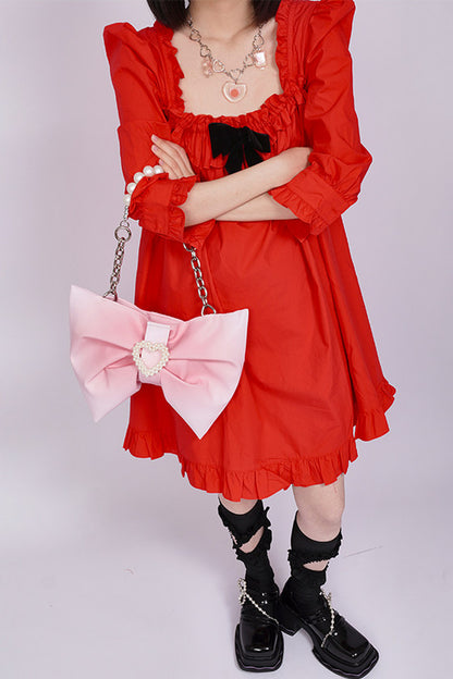 Gradient Bowknot Shoulder Bag