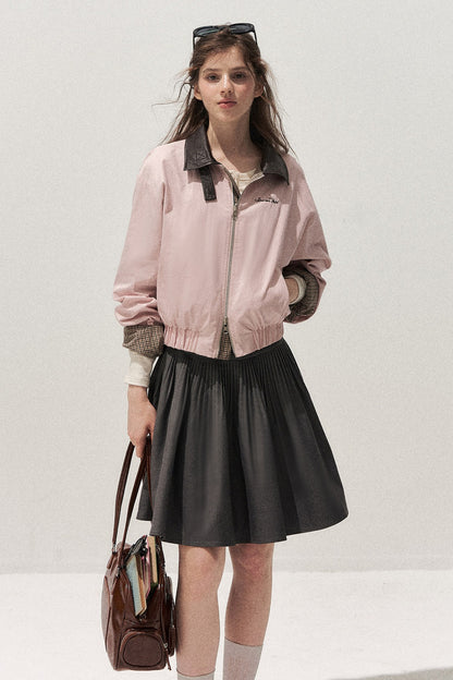 Gray Pleated Ballet Umbrella Skirt