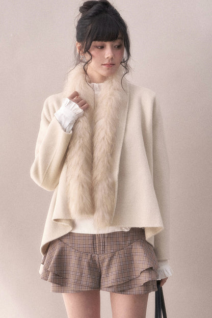 Multi-Layered Ruffled Brown Plaid Skirt