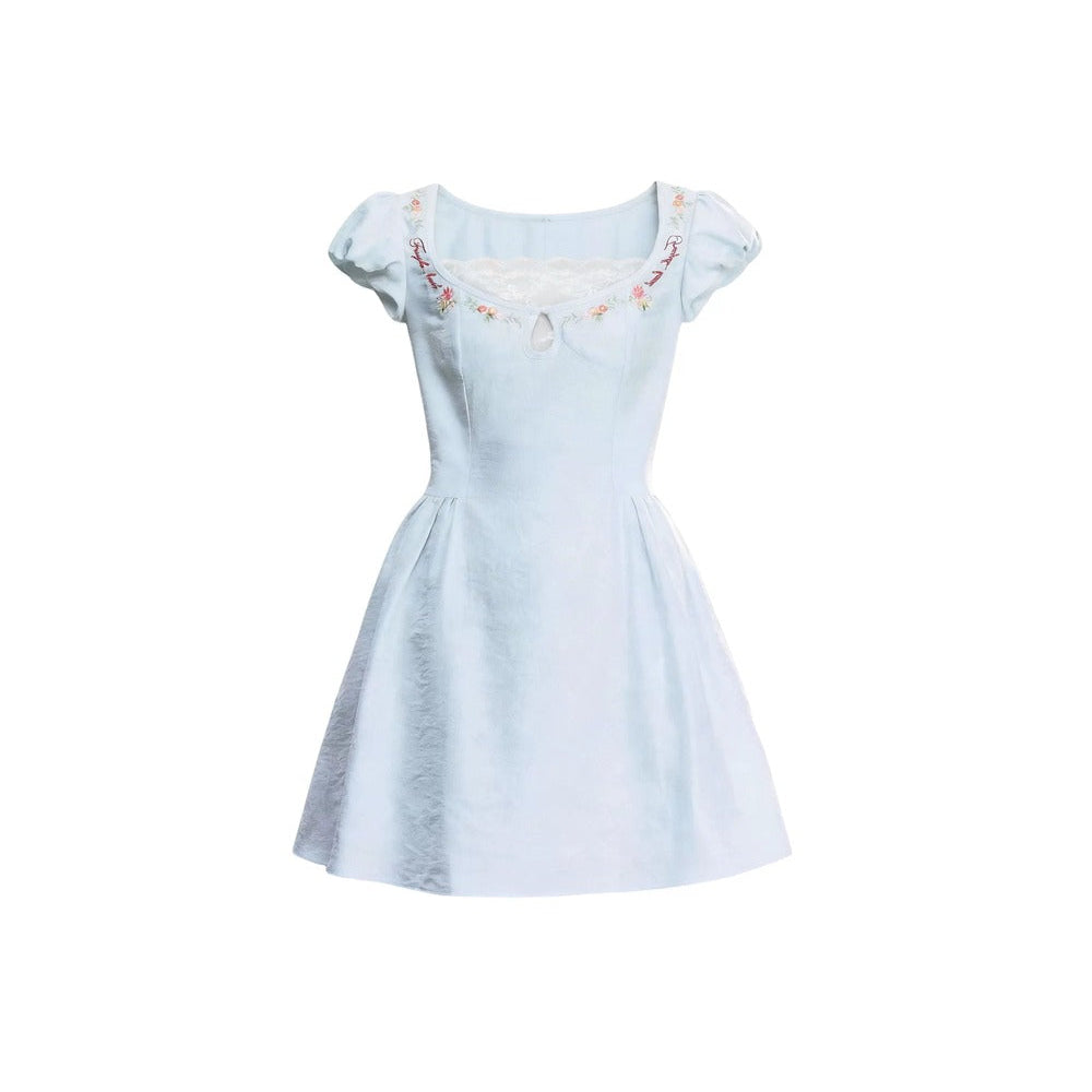 Summer Lace Embroidered Short Dress