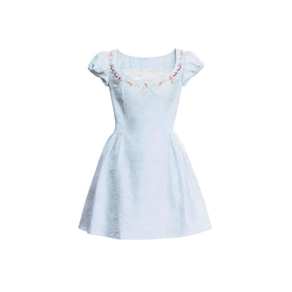 Summer Lace Embroidered Short Dress