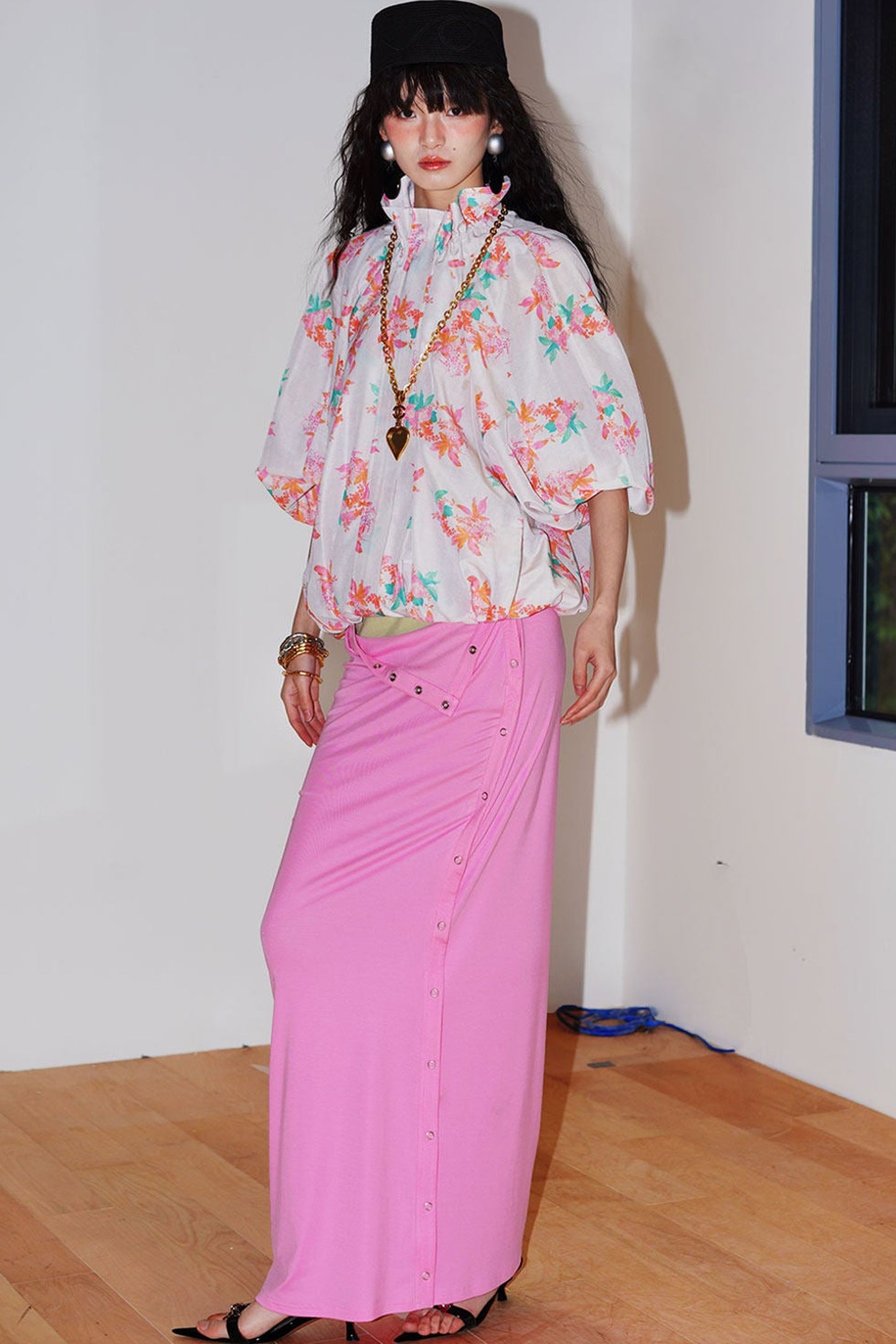 Semi-Sheer Printed Sun Top