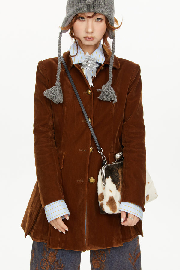 Brown A-Line Long Coat