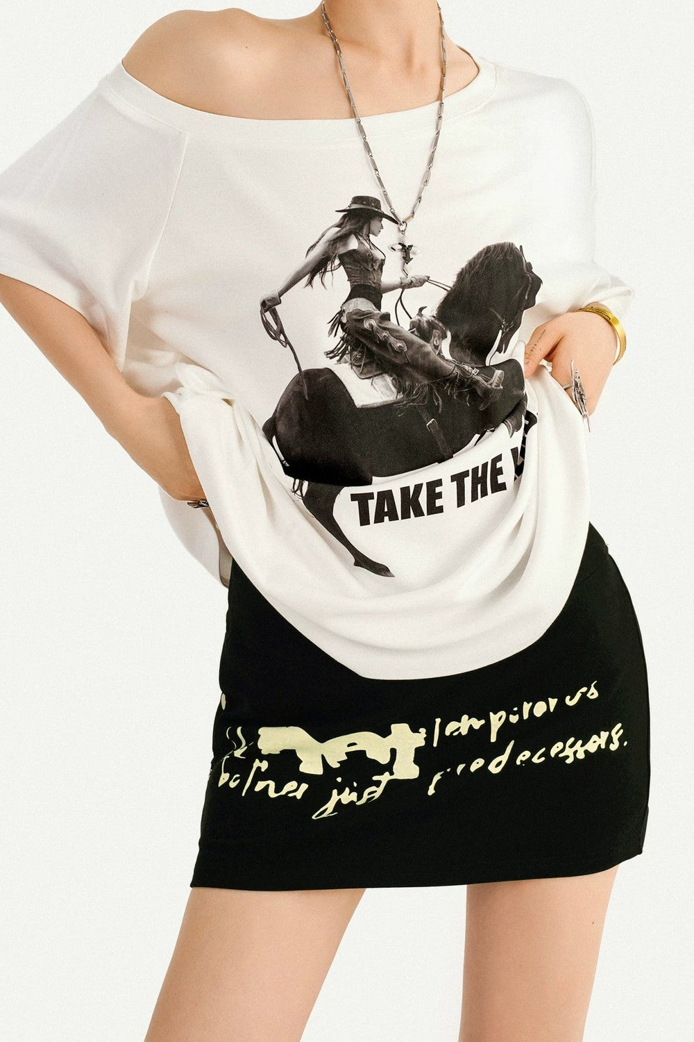 American Off-Shoulder Printed Top