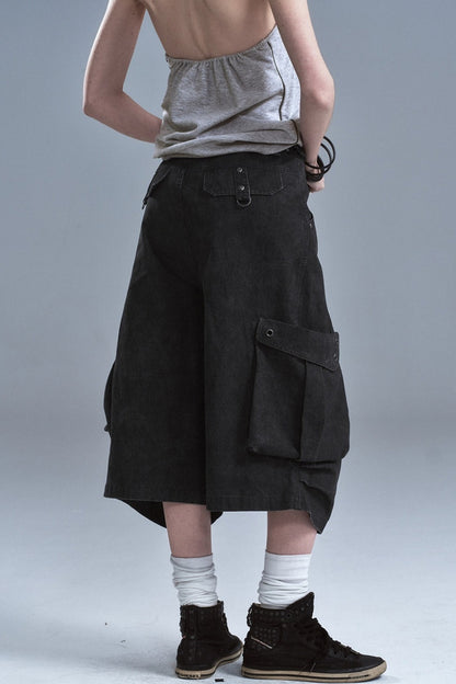 Pantaloni da lavoro plissettati con rivetti in metallo