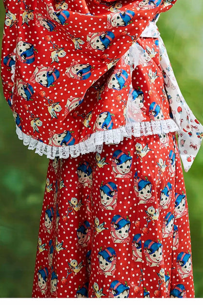 Showa Retro Childlike Kimono Top