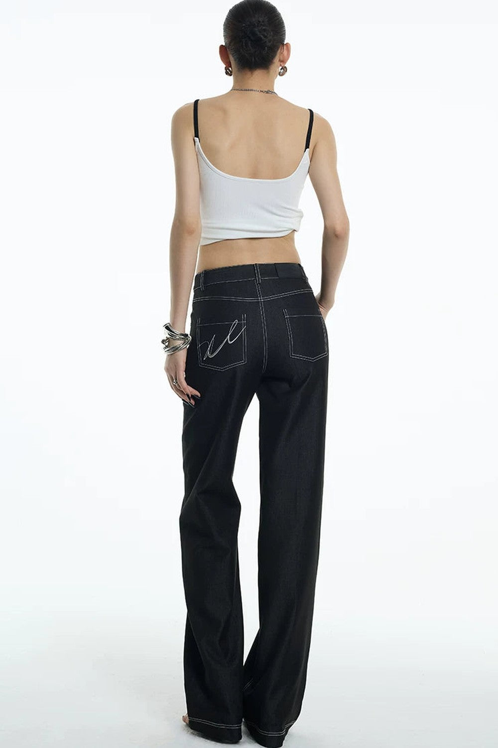 Asymmetrische Jeans aus Tencel-Denim