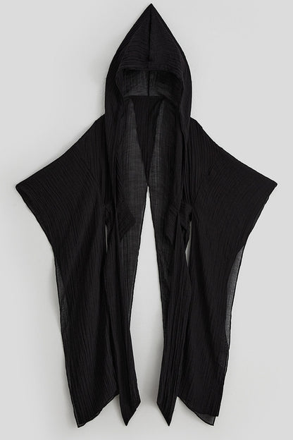 Oversized Detachable Wide Sleeve Hooded Jacket