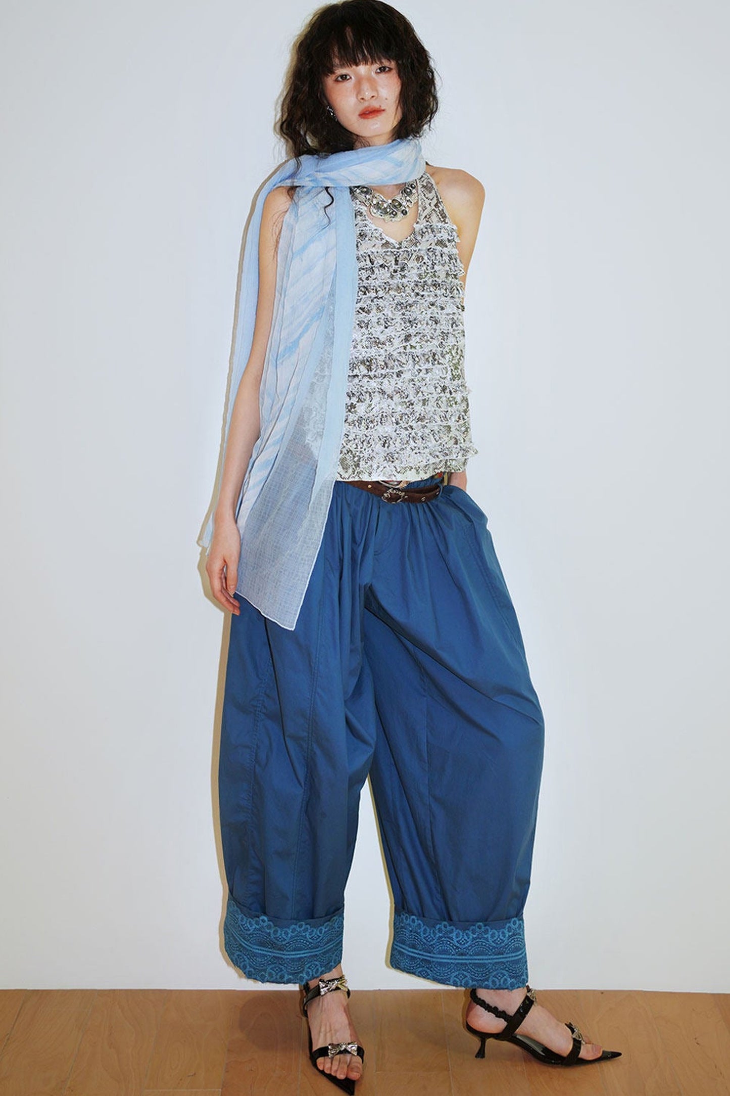 Layered Ruffle Halter Top