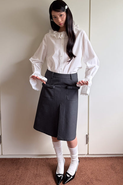 Lace Ruffle Collar Blouse