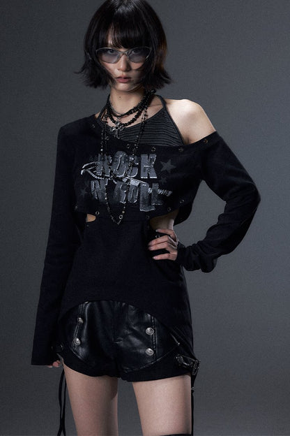 Cut-Out Asymmetrical Rock T-Shirt