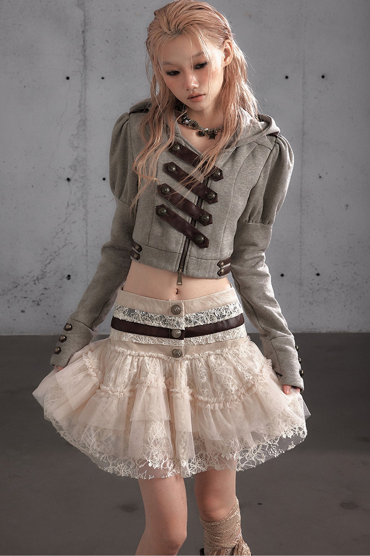Napoleon Hooded Puff-Sleeve Sweatshirt