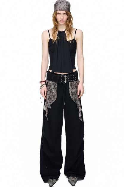 Halter Chiffon Spliced Camisole