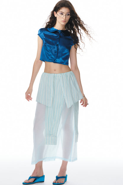 Royal Blue Glossy Blouse