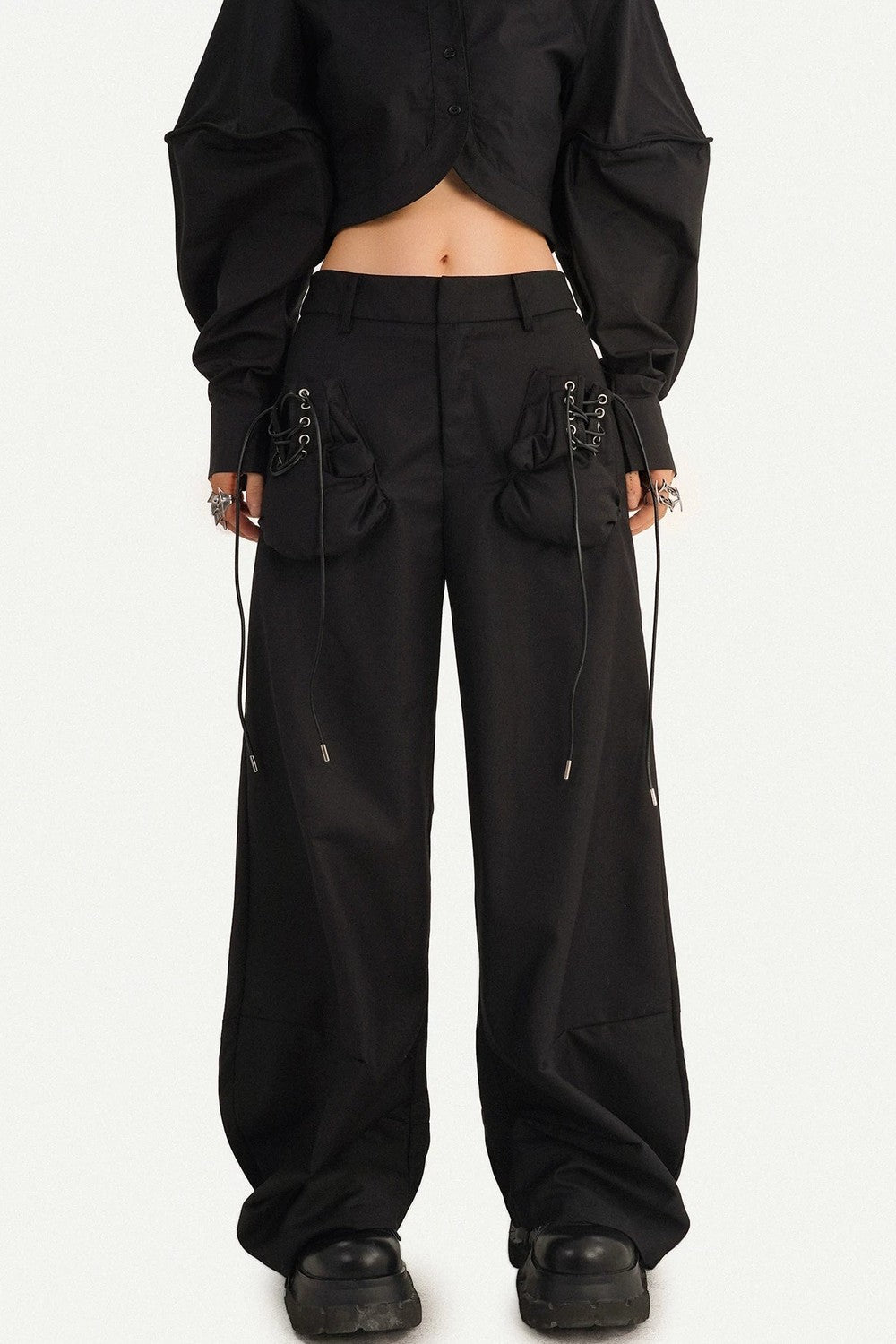 Minimalist High-Waist Wide-Leg Pants