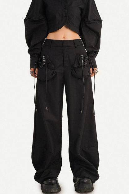 Minimalist High-Waist Wide-Leg Pants