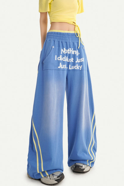 Retro Blue Contrast Sweatpants