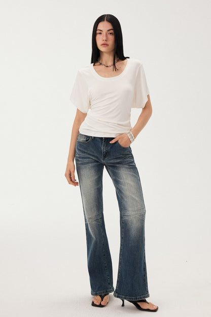 Diddimodau Ruched Waist Knit Blouse